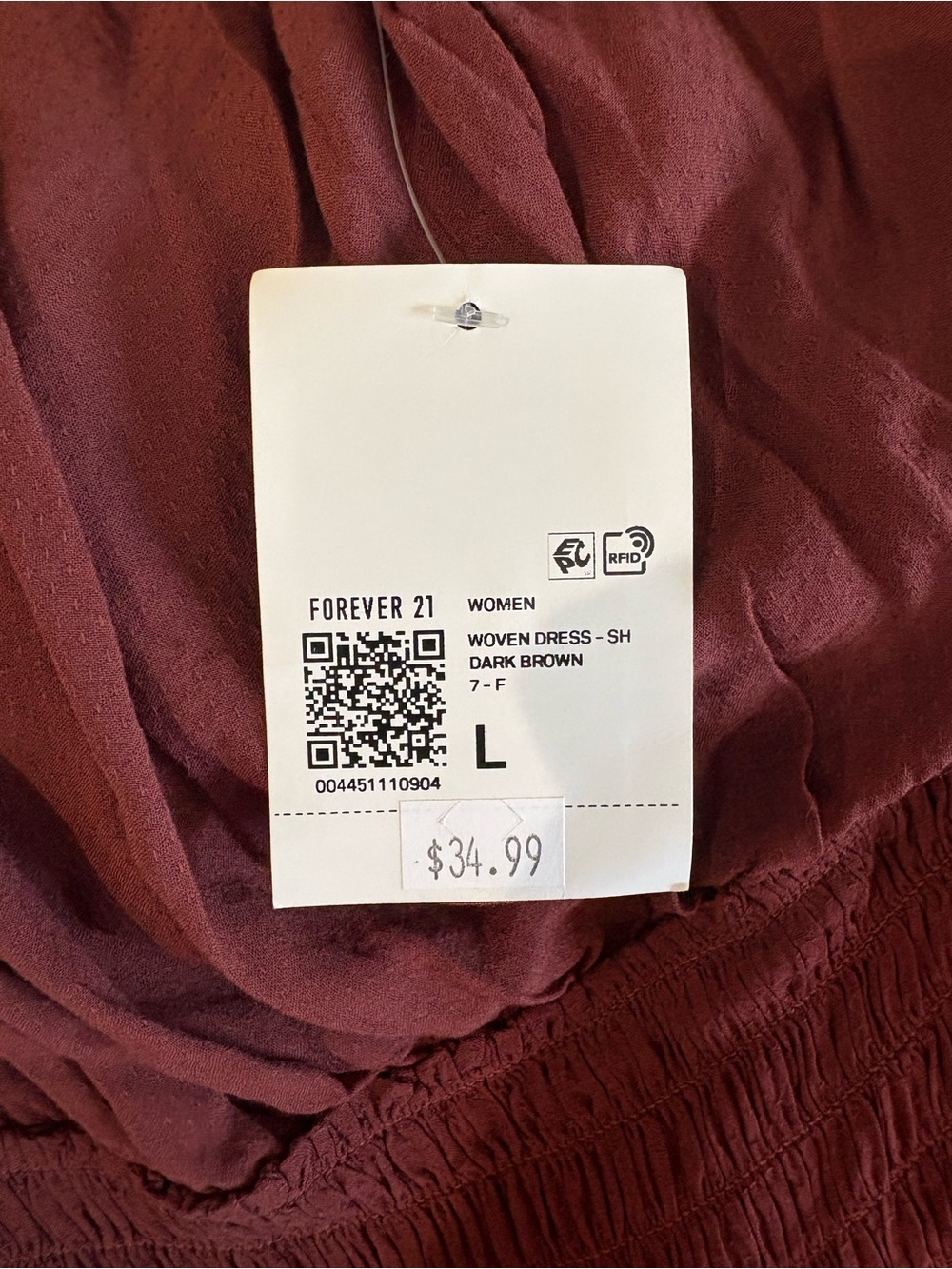 Forever 21 Rust Red Off-Shoulder Ruffled Mini Dress - Picture 3 of 3